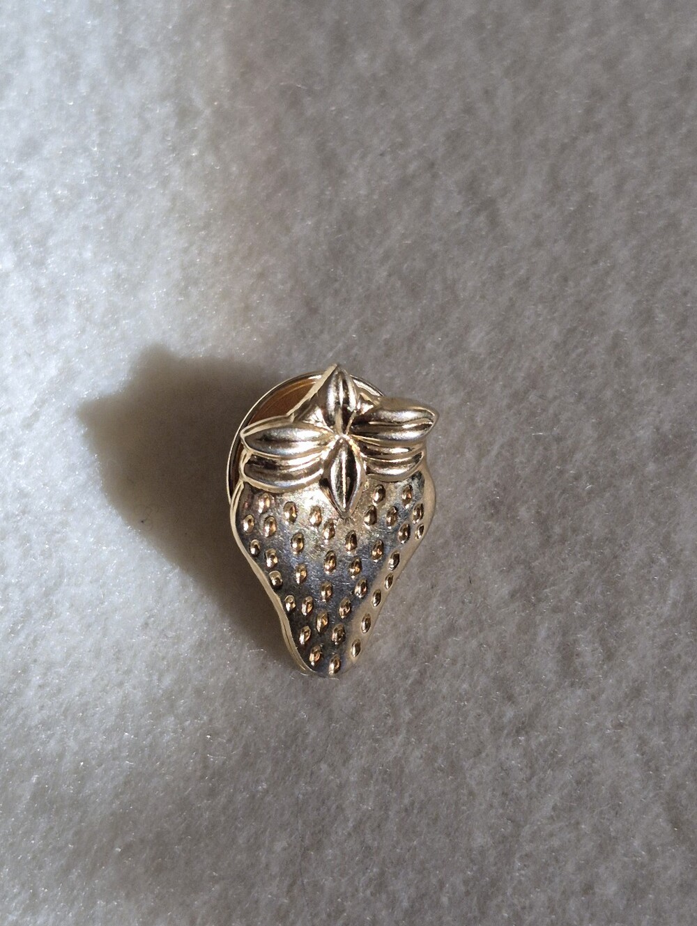 Strawberry Pin Brooch Gold Tone